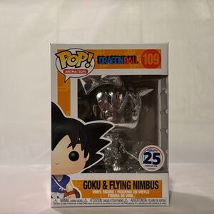Funko Pop Dragon Ball #109 Goku & Flying Nimbus–Metallic–25th Anniversary